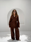 Lily crinkle set brown