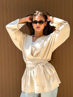 Bella lenin blouse beige