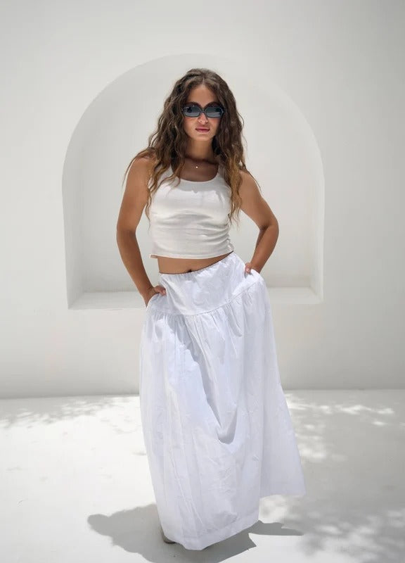 Ruby poplin skirt
