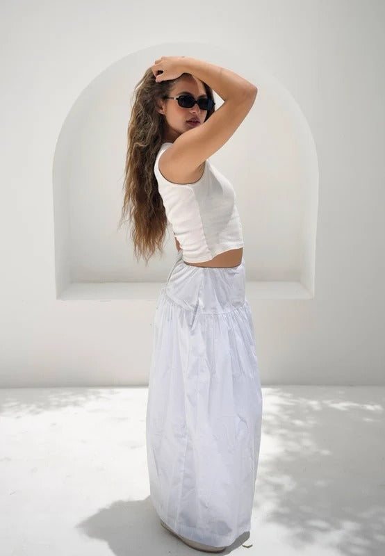 Ruby poplin skirt