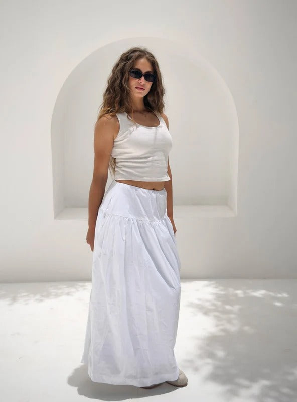 Ruby poplin skirt